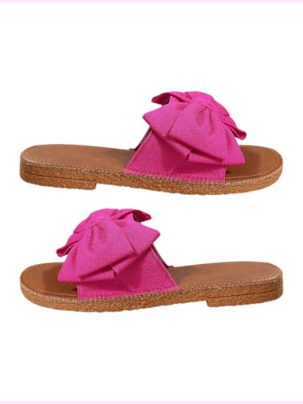 Bow Flat Sandals Open Toe Slip On Slide Slipper Shoes